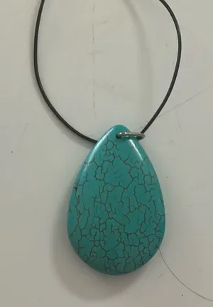 Turquoise like Teardrop Pendant Necklace thumbnail 1