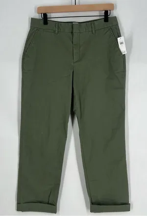GAP Slim City‎ Olive Green Stretch Cotton Pant NWT Size 8 thumbnail 1