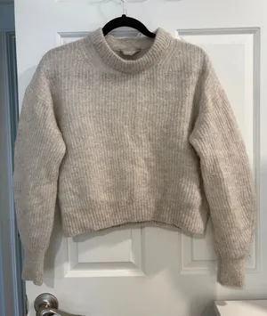 Everlane Cream Ribbed Turtleneck Alpaca and Merino Wool Sweater thumbnail 1