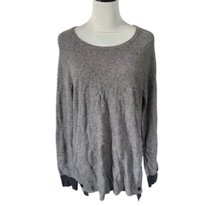J. Crew Wool Blend‎ Sweater Sz M Gray Black Elbow Patches Two Tone Side Button thumbnail 2