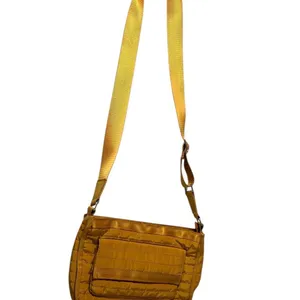 Quilted Crossbody Bag Mustard Gold Puffer Casual Nylon Gorpcore Utility Purse thumbnail 3