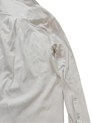 32 Degrees Heat White Soft Brushed Knit Button Down Shirt Pockets Medium Women's thumbnail 13