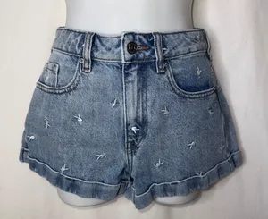 Playboy denim high waist shorts thumbnail 1