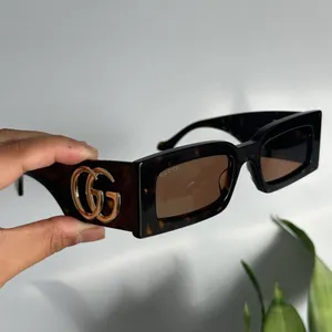 Gucci Brown Tortoiseshell Rectangle Sunglasses GG1425S 002 thumbnail 5