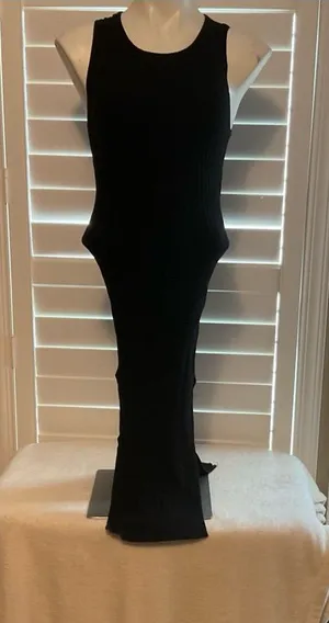Forever 21 Black Ribbed Maxi Dress thumbnail 1