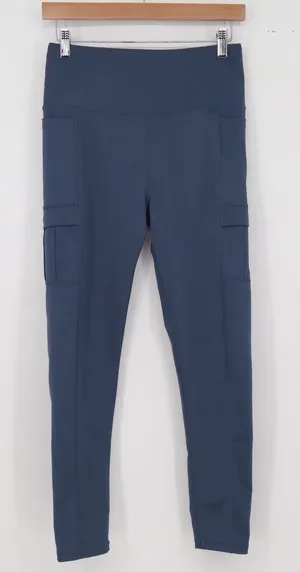 LEG3ND Leggings Womens M Cargo Blue High Rise Pockets Excellent thumbnail 1