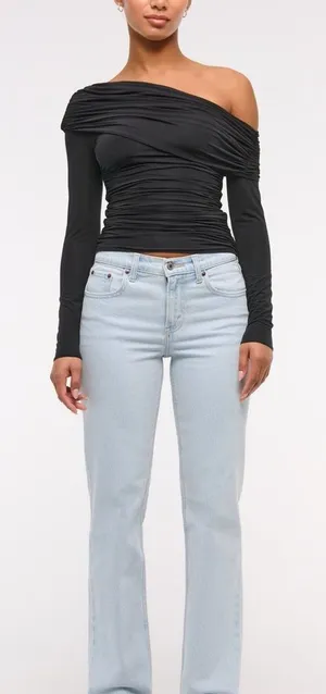 Abercrombie & Fitch Women's Light Wash 90s Midrise Straight Leg Jeans 14s thumbnail 1