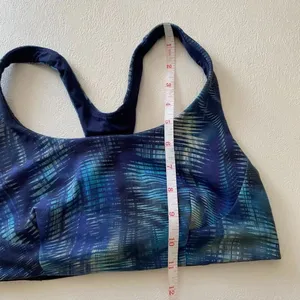 Lululemon Sports Bra Size 8 Blue Teal Abstract Racerback Yoga Athletic thumbnail 6