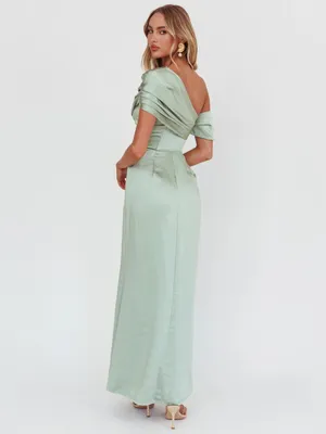 Selfie Leslie XSaints + Secrets $115 Bellissima Asymmetric Shoulder Maxi Dress thumbnail 3