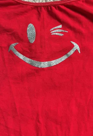 Joe Boxer NWT Vintage Red Knit Winky Smiley Face Sleep Tank. Size Small thumbnail 7