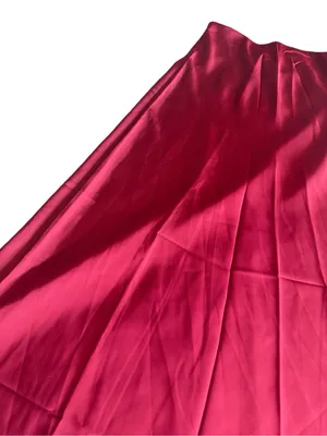 New Fashion Burgundy Satin Maxi Skirt Flowy Black Tie Wedding Guest Medium NWT thumbnail 9
