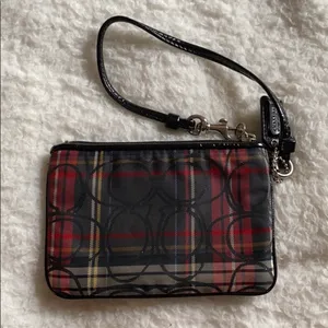 Coach Poppy Classic Red Tartan Wristlet thumbnail 2