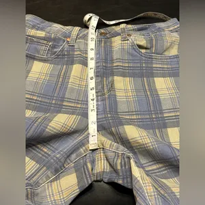 Judy Blue Blue and Tan Plaid HighWaist Vintage Look Jeans size 14W thumbnail 13