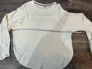 PILCRO BY ANTHROPOLOGIE Ruffled Raglan Thermal Top in Antique thumbnail 8