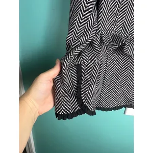 Women's Chico's Black White Herringbone Blazer Jacket Size 8 Chicos 1 thumbnail 5