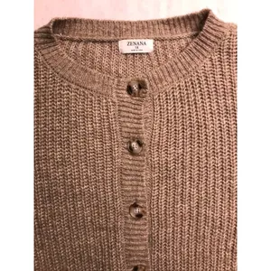 Zenana Womens 3X Oversized Cardigan Sweater‎ Tan Ribbed Knit Lantern Sleeve thumbnail 4