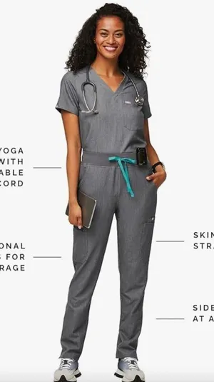 Figs High Waisted Yola Skinny Straight Leg Scrub Pants Graphite XS thumbnail 2