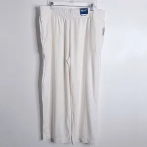 Old Navy Women Linen Blend Wide Leg Cream XL Pull On‎ Stretch NWT Casual Travel thumbnail 2