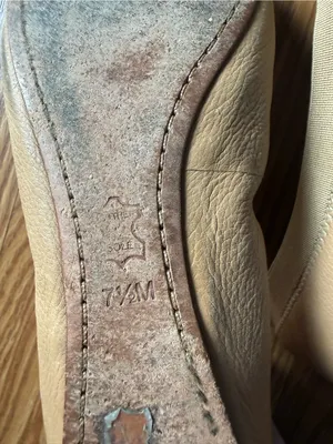 Tory Burch Beige Leather Ballet Flats with Gold Logo thumbnail 7