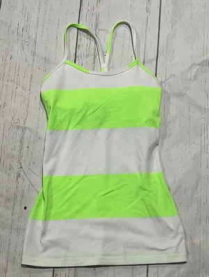 Lululemon green and white striped spaghetti strap shirt thumbnail 1