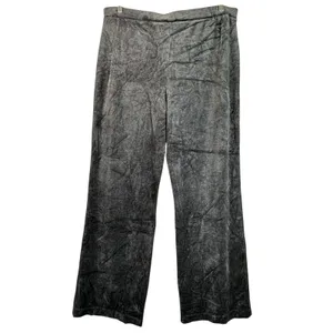 Charter Club Gray Velour Wide Leg Lounge Pants XL High Rise Cotton Blend thumbnail 2