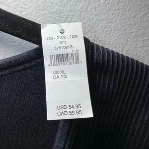 Offline By Aerie Seamless Cable Square Neck Ribbed Shirt Black Fall Sport NEW XL thumbnail 8