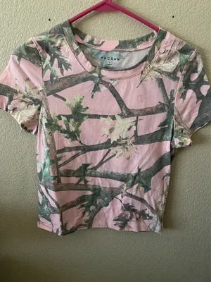 Pacsun Pink Camo Baby Tee thumbnail 1