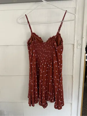 Free People Spotty Dotty Romper in Brown and Purple thumbnail 3