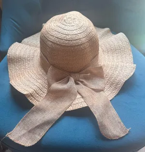 Elegant Tan Sun Hat with Bow thumbnail 1