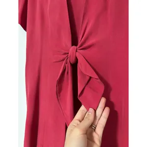YL by Yair Magenta Pink 100% Silk 2-Piece Sheath Dress & Tie Front Jacket Set 6 thumbnail 2
