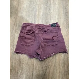 American Eagle Shorts Womens Size 14 Super Stretch Raw Hem Plum‎ Purple thumbnail 2