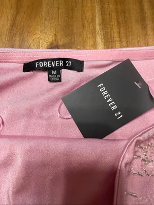 FOREVER 21 BEADED Sequin CLUB PARTY pink SEXY STRAPLESS TUBE TOP size medium thumbnail 7