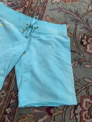 Juicy Couture Pam & Gela Sweat Shorts Distressed Blue Women's Medium thumbnail 4
