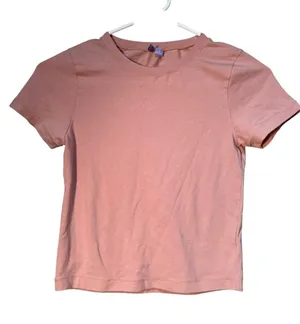 Florence by Mills Women's Sz Small Baby Shrunken Tee Mahogany Beige Brown Cotton thumbnail 1