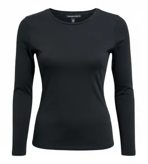 Essential Minimalist Abercrombie &‎ Fitch Stretch Long Sleeve Black Tee S thumbnail 1