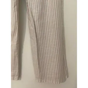 NWT Abercrombie & Fitch M 100% Cotton Tan White Stripe Pull On Wide Leg Pant thumbnail 8