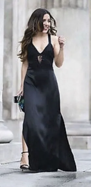 ✨Zara Satin Lace Backless Maxi Dress with slits size Medium✨ thumbnail 1