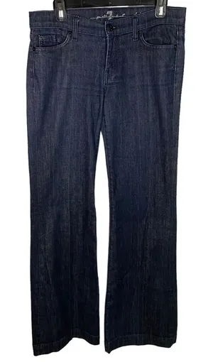 7 For All Mankind Dojo Jeans Dark‎ Wash Black Accents Size 29 thumbnail 1