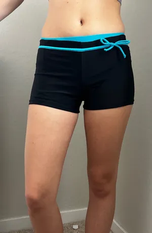 Women Black Turquoise Blue Boy Short Swim Bottoms Plus Size‎ xs thumbnail 1