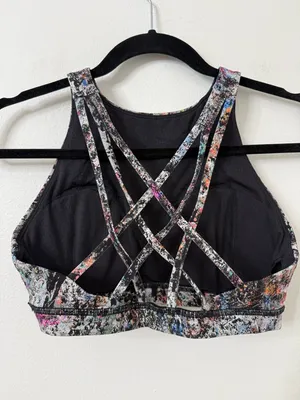 {4} lululemon athletica High-Neck Sports Bra in Vitalize Multi Print thumbnail 4