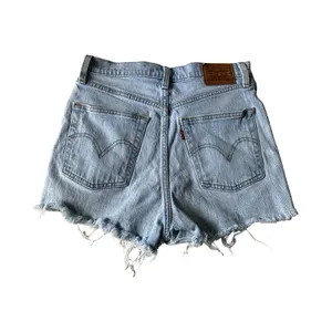Levis Womens Premium Ribcage Shorts 28 Blue Button Fly Big E‎ Cut Off Denim thumbnail 6
