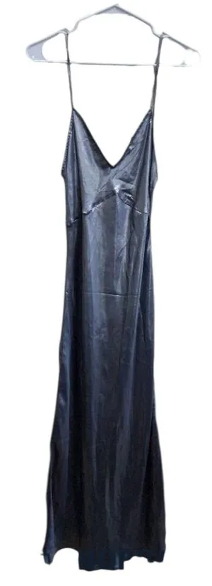 NEW RARE Free People Intimately Grey Silver Foil Slip Dress summer intimates thumbnail 1