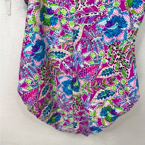 Stella Parker One Piece Swimsuit Womens Size L Purple Multicolor Floral thumbnail 7