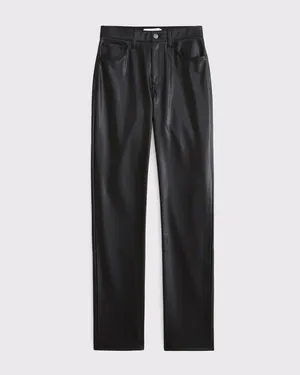 Abercrombie Curve Love ‘90s Straight Ultra High Rise Vegan Leather Pant thumbnail 6
