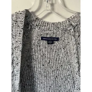 American Eagle Outfitters Rope Long Cardigan Sweater Black White Size Medium thumbnail 5