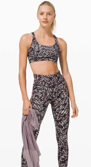 Lululemon Energy Bra Kaleidoscopic Pink‎ Multi Sz 12 thumbnail 1
