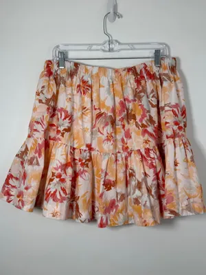 Abercrombie & Fitch Womens XL A-Line Tiered Abstract Floral Mini Skirt Boho-Chic thumbnail 2