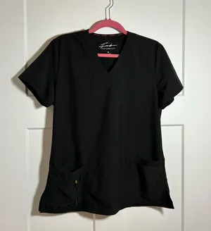 Women’s medium black scrubs medical top thumbnail 1