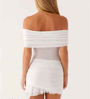 Peppermayo Nelly off-shoulder white mini dress white size 2 thumbnail 3