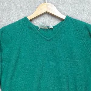 Liz Claiborne Vintage S Quiet Luxury Green Angora Wool Blend Side Button Sweater thumbnail 6